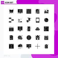 25 icônes créatives signes et symboles modernes d'outils de fichier papier site Web de la calculatrice éléments de conception vectoriels modifiables vecteur