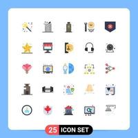 interface mobile ensemble de 25 pictogrammes de préférences d'outils options de chimie agriculture éléments de conception vectoriels modifiables vecteur
