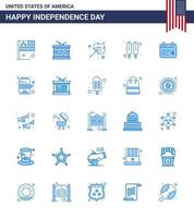 joyeux jour de l'indépendance usa pack de 25 blues créatifs du jour nourriture st hot dog extérieur modifiable usa day vector design elements