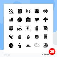 pack d'icônes vectorielles stock de 25 signes et symboles de ligne pour le développement de rapports web flèche éléments de conception vectoriels modifiables vecteur