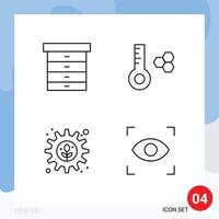 concept de 4 lignes pour les sites Web mobiles et les applications décor réglage température environnement focus éléments de conception vectoriels modifiables vecteur