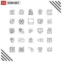 ensemble de 25 symboles d'icônes d'interface utilisateur modernes signes d'attribution de prix éléments de conception vectoriels modifiables d'intelligence d'étoile de pâques vecteur