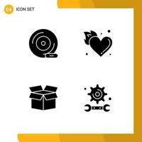 icônes créatives signes et symboles modernes de cd amour périphérique flamme cargo éléments de conception vectoriels modifiables vecteur