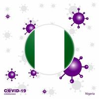 priez pour le nigeria covid19 coronavirus typographie drapeau restez à la maison restez en bonne santé prenez soin de votre propre santé vecteur