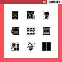pack d'icônes vectorielles stock de 9 signes et symboles de ligne pour l'agriculture fichier test jus éléments de conception vectoriels modifiables vecteur
