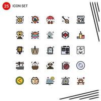 ensemble de 25 symboles d'icônes d'interface utilisateur modernes signes pour maker coffee money party musique éléments de conception vectoriels modifiables vecteur