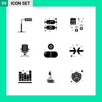 pack d'icônes vectorielles stock de 9 signes et symboles de ligne pour les éléments de conception vectorielle modifiables de finance de bras de compte d'entreprise de meubles vecteur