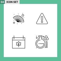 groupe de 4 couleurs plates modernes remplies pour le calendrier des ventilateurs avertissement de vent thanksgiving éléments de conception vectoriels modifiables vecteur