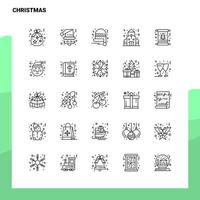 ensemble d'icônes de ligne de noël ensemble de 25 icônes conception de style minimalisme vectoriel icônes noires définies pack de pictogrammes linéaires