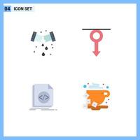pack d'icônes plates de 4 symboles universels de code de fuite plomberie fichier masculin éléments de conception vectoriels modifiables vecteur