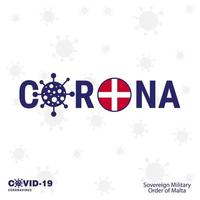 ordre militaire souverain de malte coronavirus typographie covid19 pays bannière restez à la maison restez en bonne santé prenez soin de votre propre santé