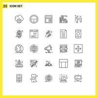 pack d'icônes vectorielles stock de 25 signes et symboles de ligne pour les arts musique document maison appartement éléments de conception vectoriels modifiables vecteur