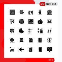ensemble de 25 symboles d'icônes d'interface utilisateur modernes signes pour processus algorithme de navigation cérébrale verre éléments de conception vectoriels modifiables vecteur