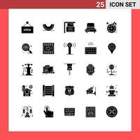 25 interface utilisateur pack de glyphes solides de signes et symboles modernes du temps tableau de mariage lit d'amour éléments de conception vectoriels modifiables vecteur