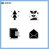 pack d'icônes vectorielles de stock de 4 signes et symboles de ligne pour les éléments de conception vectoriels modifiables de graphique de jardin d'arbre de graphique de forêt vecteur