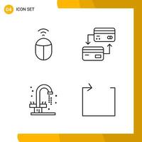 4 symboles de contour de pack d'icônes de style de ligne de jeu d'icônes isolés sur fond blanc pour la conception de sites Web réactifs vecteur