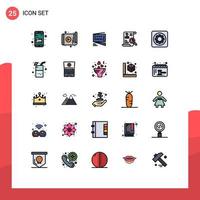 25 icônes créatives signes et symboles modernes de l'application de portefeuille d'emplois reprendre des éléments de conception vectoriels modifiables roza vecteur