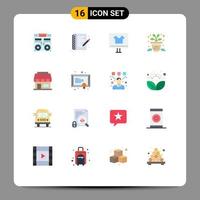 16 icônes créatives signes et symboles modernes du carnet de notes de bureau de magasin business commerce pack modifiable d'éléments de conception de vecteur créatif