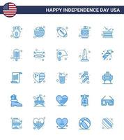 joyeux jour de l'indépendance pack de 25 signes et symboles blues pour tambour liquide rugby hanche boisson modifiable usa day vector design elements