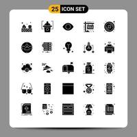 interface mobile ensemble de glyphes solides de 25 pictogrammes de suppression des éléments de conception vectoriels modifiables de la propriété à revenus proches vecteur