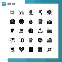 25 concept de glyphe solide pour sites Web mobiles et applications génétique adn helix avatar adn manager éléments de conception vectoriels modifiables vecteur