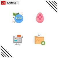 4 icônes créatives signes et symboles modernes d'eco green consulting egg easter meeting éléments de conception vectoriels modifiables vecteur