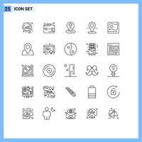 pack d'icônes vectorielles stock de 25 signes et symboles de ligne pour la carte des éléments de conception vectoriels modifiables de point de drapeau de pâques asiatique vecteur