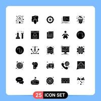 ensemble de 25 symboles d'icônes d'interface utilisateur modernes signes pour la nature image galerie de gommage recherche éléments de conception vectoriels modifiables vecteur