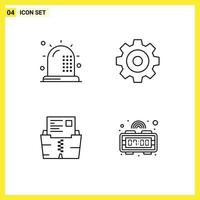 pack d'icônes vectorielles stock de 4 signes et symboles de ligne pour les éléments de conception vectoriels modifiables du fichier de détail du formulaire de données d'ambulance vecteur