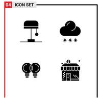 4 icônes créatives signes et symboles modernes d'éléments de conception vectoriels modifiables d'affaires de nuage de mécanicien de bureau vecteur