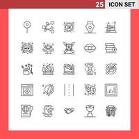 25 icônes créatives signes et symboles modernes de l'étiquette mathématiques cible jeu mathématique éléments de conception vectoriels modifiables vecteur