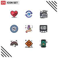 pack d'icônes vectorielles stock de 9 signes et symboles de ligne pour les éléments de conception vectoriels modifiables de remise de commerce de connexion de ligne d'achat vecteur