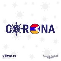 république du haut-karabakh coronavirus typographie covid19 pays bannière restez à la maison restez en bonne santé prenez soin de votre propre santé vecteur