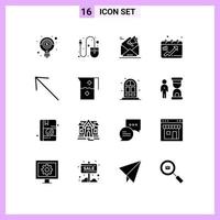 ensemble de 16 symboles d'icônes d'interface utilisateur modernes signes pour graphique outil calendrier marketing éléments de conception vectoriels modifiables vecteur
