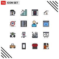 16 icônes créatives signes et symboles modernes de la technologie stade contact étage escaliers éléments de conception vectoriels créatifs modifiables vecteur