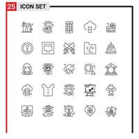 25 icônes créatives signes et symboles modernes de prix de paiement insignes de lieu mobile éléments de conception vectoriels modifiables vecteur