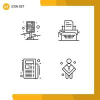 symboles d'icônes universels groupe de 4 couleurs plates de lignes de remplissage modernes de la broche de nouvelles de la ville abonnez-vous à des éléments de conception vectoriels modifiables vecteur