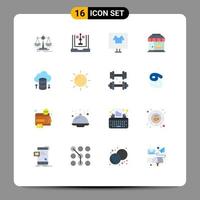 pack d'icônes vectorielles stock de 16 signes et symboles de ligne pour la chemise d'organigramme de la ville de l'hôtel e pack modifiable d'éléments de conception de vecteur créatif