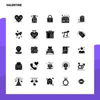 25 valentine icon set glyphe solide icône illustration vectorielle modèle pour des idées web et mobiles pour entreprise vecteur