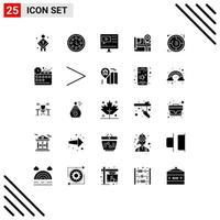 25 icônes créatives signes et symboles modernes de l'emplacement du compte à rebours didacticiel de la carte de la couronne éléments de conception vectoriels modifiables vecteur