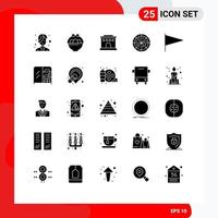 pack de glyphes solides de 25 symboles universels de meubles de garde-robe maison marque pays éléments de conception vectoriels modifiables vecteur