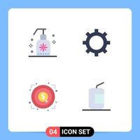4 icônes créatives signes et symboles modernes de nettoyage cible spa marketing cola éléments de conception vectoriels modifiables vecteur