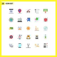 pack de 25 couleurs plates créatives d'éléments de conception vectoriels modifiables de signe de serviette de santé vecteur