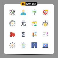 groupe de 16 signes et symboles de couleurs plates pour le signe de la molécule de monnaie vente d'atome pack modifiable d'éléments de conception de vecteur créatif