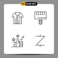 4 symboles de contour du pack d'icônes noires signes pour des conceptions réactives sur fond blanc 4 icônes définies vecteur