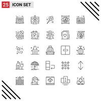 concept de 25 lignes pour les sites Web mobiles et les applications vidéo nouvelles flamme imprimante gadget éléments de conception vectoriels modifiables vecteur