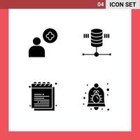 pack d'icônes vectorielles stock de 4 signes et symboles de ligne pour ajouter des notes informatique hébergement web éléments de conception vectorielle modifiables de l'université vecteur