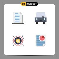 4 icônes plates universelles définies pour les applications web et mobiles copier les fichiers de véhicules éléments de conception vectoriels modifiables en monnaie de taxi vecteur