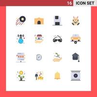 pack d'icônes vectorielles stock de 16 signes et symboles de ligne pour l'interface de poulet médiéval de joyeuses pâques pack modifiable d'éléments de conception de vecteur créatif