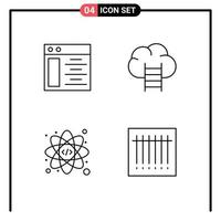 groupe de 4 signes et symboles de couleurs plates remplies pour les éléments de conception vectoriels modifiables de numérisation Web d'entreprise de codes à barres Web vecteur